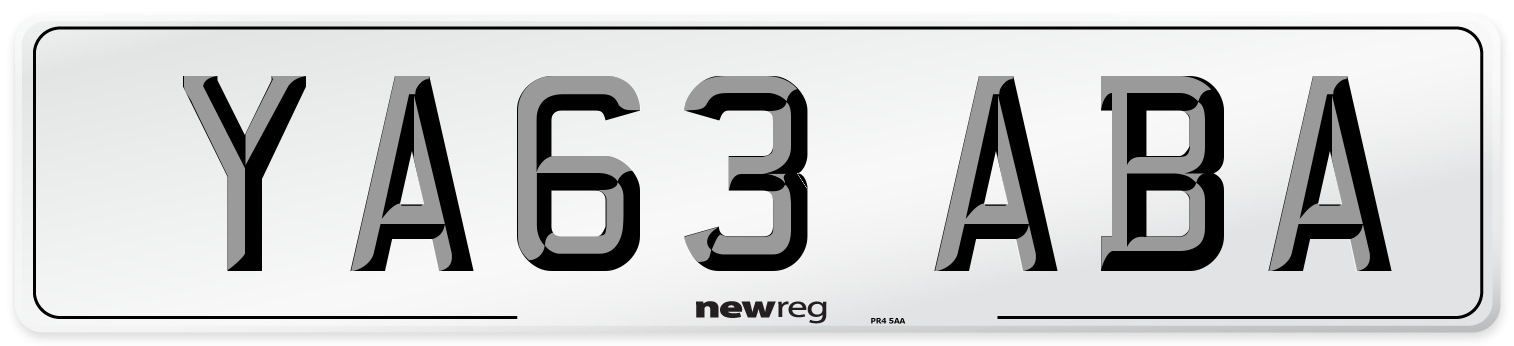 YA63 ABA Number Plate from New Reg